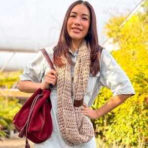 Open Knit Infinity Scarf With Cuff (Wear 2 Ways)